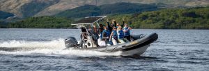Group on humber speedboat in Loch Lomond