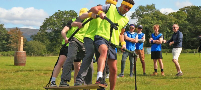 A Stag Party competing in Team Games
