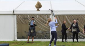 Corporate event sheaf toss