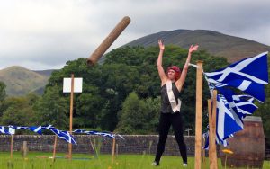 Hen Party Highland Games caber toss loch lomond