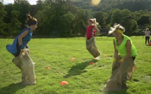 A Hen Party Sack Race