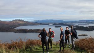 a group on a guided hike on loch lomond