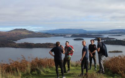 a group on a guided hike on loch lomond