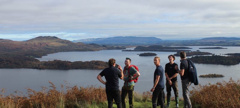 a group on a guided hike on loch lomond