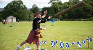 Caber Toss at a stag highland games event
