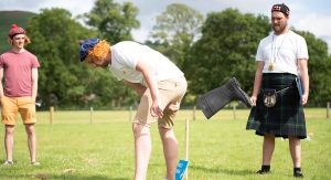 Highland Games Welly wang at Stag event